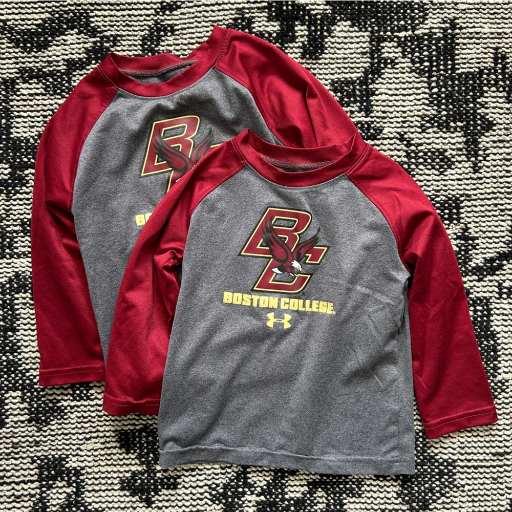 Bundle of 2 Under Armour BC Boston College kids’ tees 2T + 18M